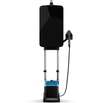 Tefal Aparat de calcat cu aburi Tefal Ixeo Power All-in-One QT2022E1, 2170W, 5.8 bari, jet de abur 200 g/min, abur variabil 0-90 g/min, rezervor apa 1.1L, 3 pozitii de calcare, incalzire rapida in 70s, Negru/AlbastruQT2022E1