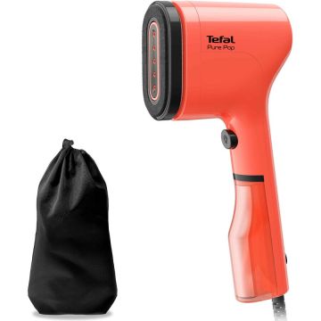 Tefal Aparat de calcat vertical cu abur Tefal Pure Pop DT2022E1, 1300W, abur variabil pana la 20g/min, recipient apa 70 ml detasabil, paduri reversibile, incalzire rapida 15 secunde, rosu