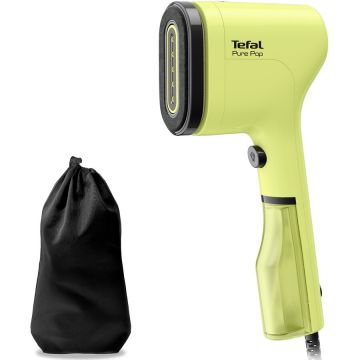 Tefal Aparat de calcat vertical cu abur Tefal Pure Pop DT2025E1, 1300W, abur variabil pana la 20g/min, recipient apa 70 ml, incalzire rapida 15 secunde, autonomie 4 min, Galben