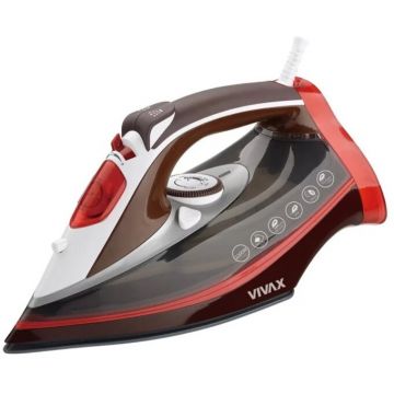 VIVAX Fier de calcat cu abur Vivax IR-2201CC, Putere 2200 W, termostat reglabil, rezervor de apa 380mL control abur 15-30g /min, Gri