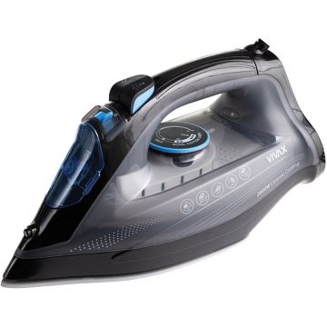 VIVAX Fier de calcat cu abur Vivax IR-2600CB, Putere 2600W, termostat reglabil, rezervor de apa 320ml, Negru-Albastru