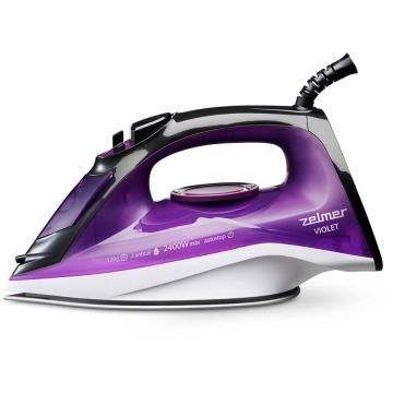 ZELMER Fier de calcat Zelmer ZIR1515, Putere 2400W, Jet de abur max 120gr, Abur constant 30gr/min, Oprire automată de siguranță, Capacitate 280ml, Călcare verticală și uscată, 2 sistem anticalcar, Antipicurare; Spray cu pulverizator(vaporizator), Talpă c